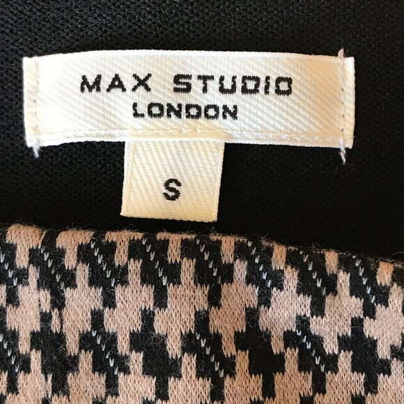 Max Studio suit women S black/brown houndstooth wide leg academia preppy luxury - Picture 5 of 8